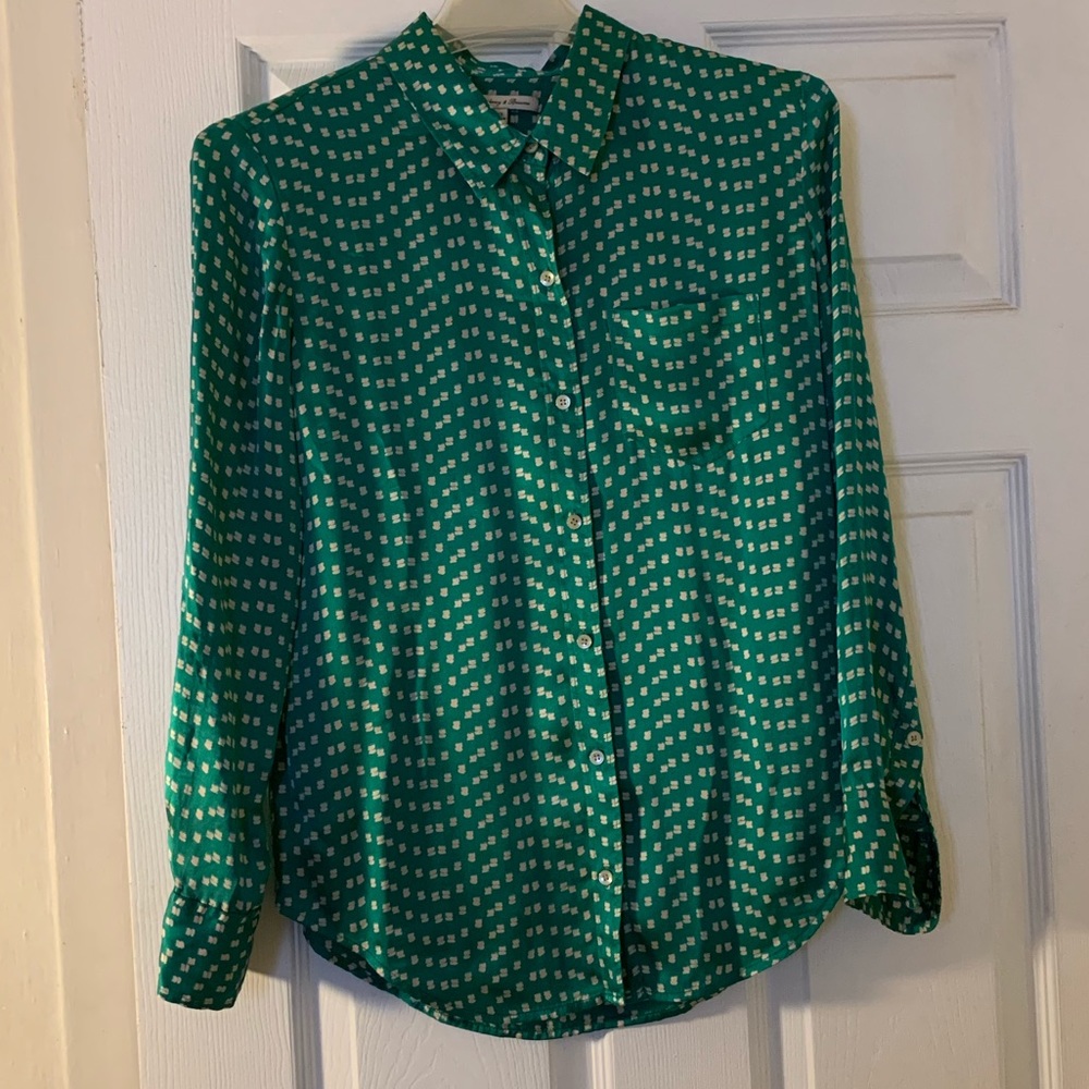 Madewell Silk Button Down Dress Shirt